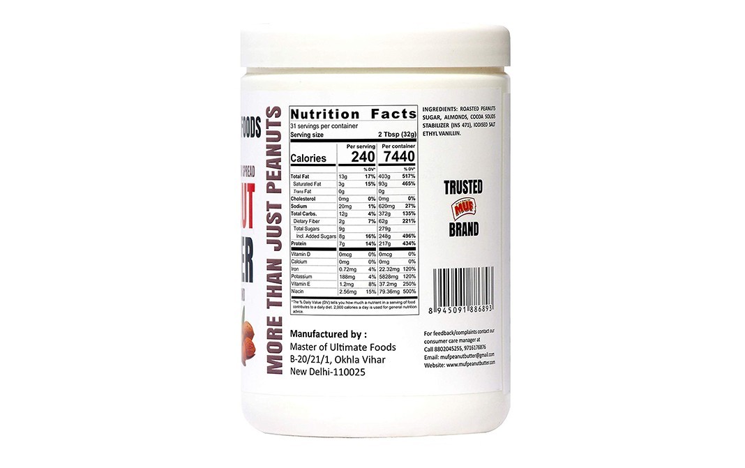 MUF Peanut Butter Choco Almond   Plastic Jar  1 kilogram
